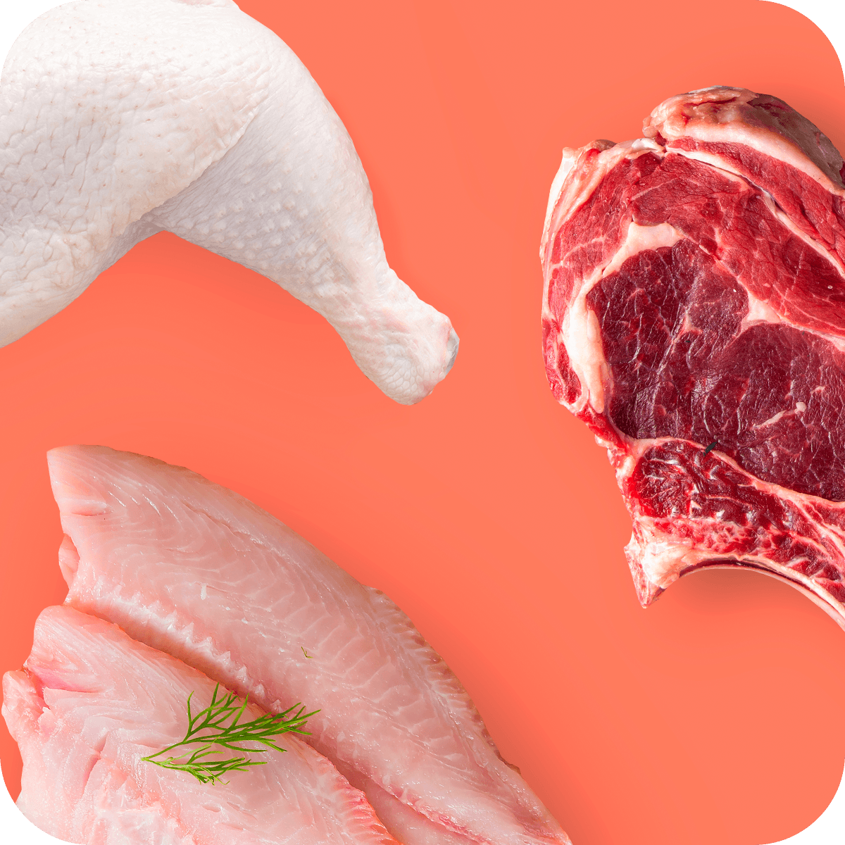 Carne, pollo y pescados