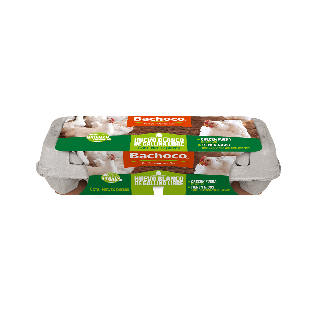 Huevo blanco de gallina libre Bachoco 12pz