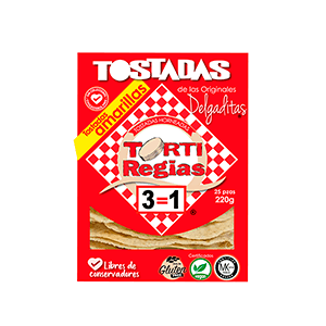 Tostadas de maíz amarillas horneadas Tortiregias 220g