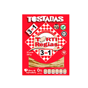 Tostadas de maíz blanca horneadas Tortiregias 220g