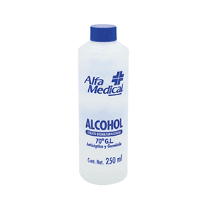 Alcohol etílico desnaturalizado Alfa Medical 70º G.L. 250ml