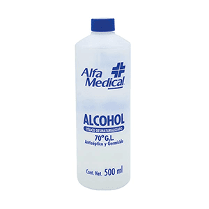 Alcohol etílico desnaturalizado Alfa Medical 70º G.L. 500ml