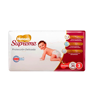 Pañales unisex etapa 3 Huggies Supreme 36pz