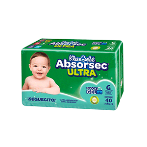 Pañales absorsec sequecito grande Kleenbebé 40pz