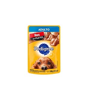 Res en filetes para perro adulto Pedigree 100g