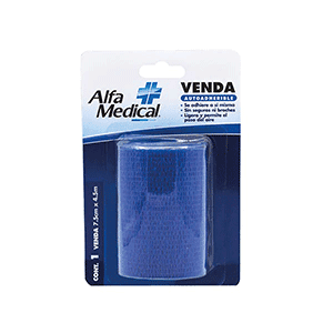Venda autoadherible 7.5cm x 4.5m color azul Alfa Medical 1pz