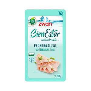 Jamón de pechuga de pavo bienestar Zwan 250g