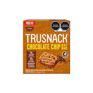 Barras de avena chocolate chip Trusnack 168g (4-pack)